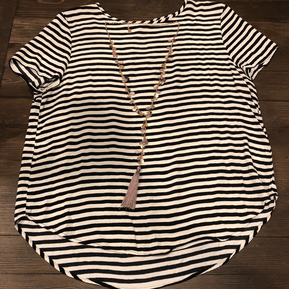 H &M stripped BW blouse
